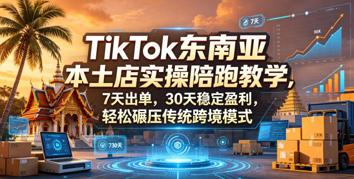 TikTok东南亚本土店实操陪跑教学，7天出单，30天稳定盈利，轻松碾压传统跨境模式(更新0516)-极光库
