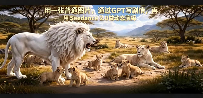 用一张普通图片，通过GPT写剧情，再用Seedance 2.0做动态演绎，居然能生成迪士尼风格搞笑动画-极光库