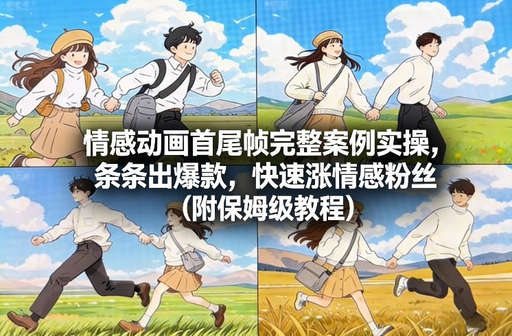 情感动画首尾帧完整案例实操，条条出爆款，快速涨情感粉丝(附保姆级教程)-极光库