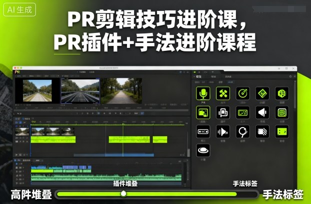 PR剪辑技巧进阶课,PR插件+手法进阶课程-极光库