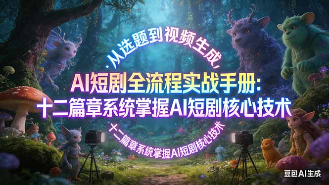 AI 短剧全流程实战手册：从选题到视频生成，十二篇章系统掌握 AI 短剧核心技术-极光库