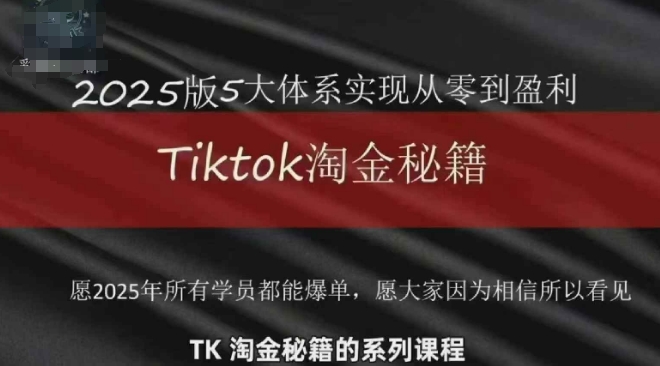 TikTok跨境2025淘金秘籍，​2025TikTok从0到盈利变现-AIPOD