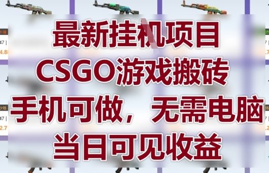 最新挂G项目，CSGO游戏搬砖，手机可做，无需电脑，当日见收益【揭秘】-AIPOD