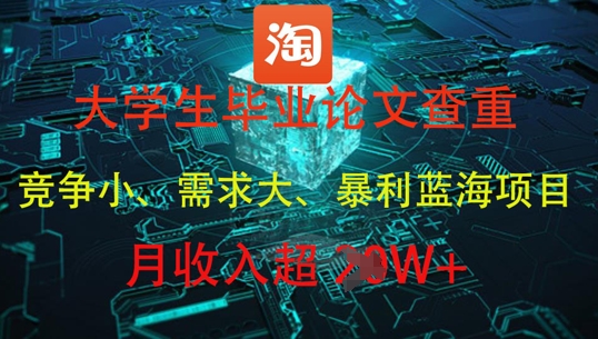 大学生毕业论文查重，暴利蓝海项目，月收入过1W+-AIPOD
