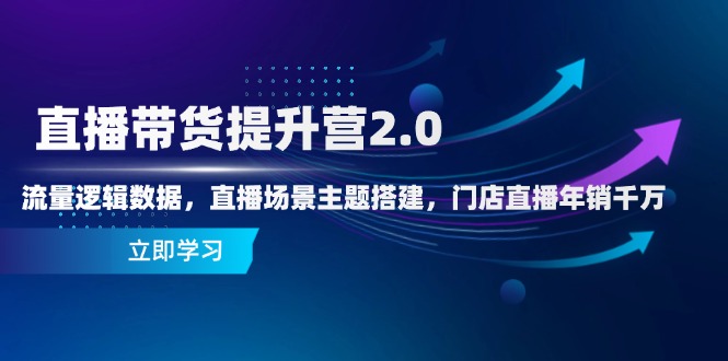 直播带货提升营2.0：流量逻辑数据，直播场景主题搭建，门店直播年销千万-AIPOD