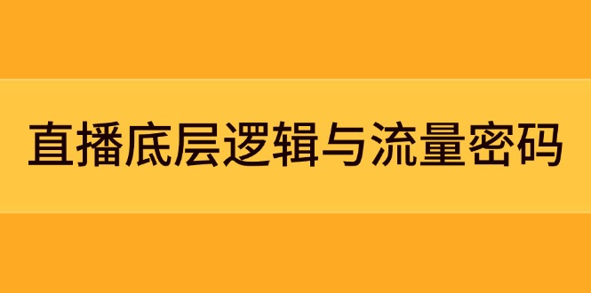 直播底层逻辑与流量密码：定位模型+案例拆解，急速流承接与数据优化全攻略-AIPOD