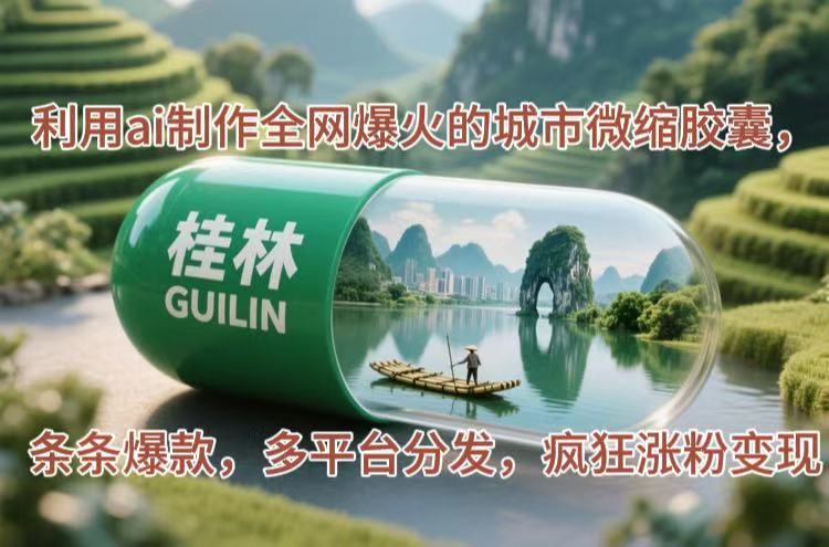 利用ai制作全网爆火的城市微缩胶囊，条条爆款，多平台分发，疯狂涨粉变现-AIPOD