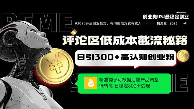 评论区低成本引流秘籍，精准钩子直击用户，单账号日增300+创业粉，日稳…-AIPOD