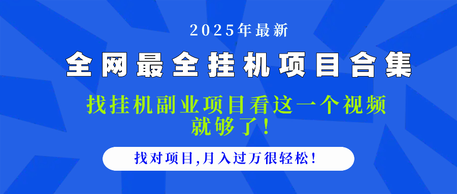 2025最全挂机项目合集 找项目看这一个视频就够了，做对项目月入过万很…-AIPOD