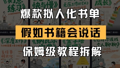 最新爆款拟人化书单玩法，假如书籍会说话，保姆级教程-亮剑学堂