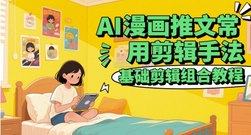 AI漫画推文常用剪辑手法，基础剪辑组合教程-亮剑学堂