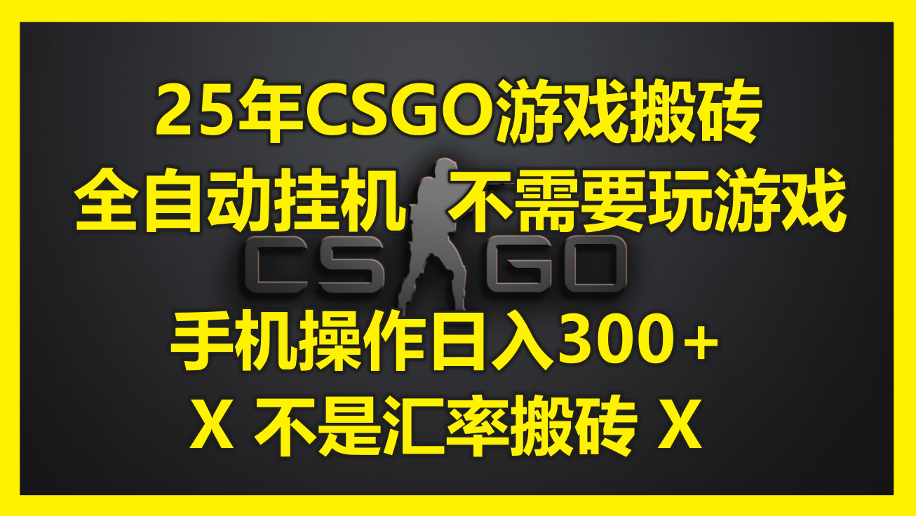 25年CSGO游戏搬砖，全自动挂机，不需要玩游戏，手机操作日入300+。(不…-AIPOD