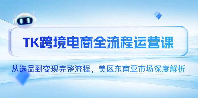 TK跨境电商全流程运营课，从选品到变现完整流程，美区东南亚市场深度解析-AIPOD