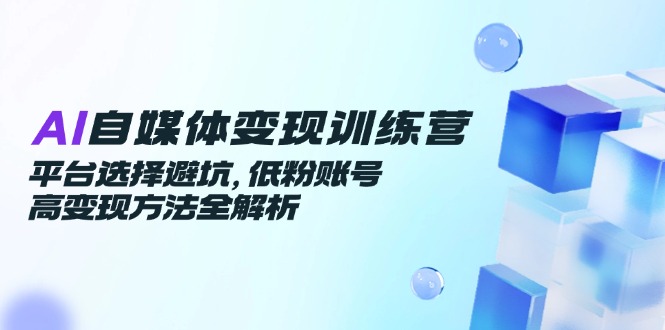 AI自媒体变现训练营，平台选择避坑，低粉账号高变现方法全解析-AIPOD
