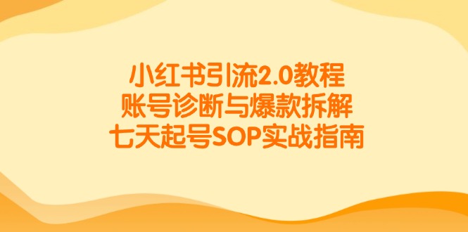 小红书引流2.0教程，账号诊断与爆款拆解，七天起号SOP实战指南-AIPOD