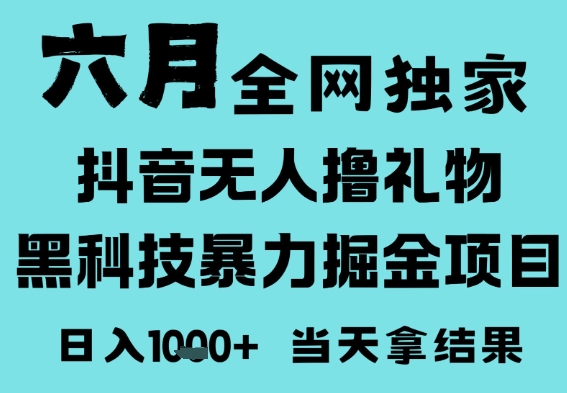 25年6月高爆抖音无人直播最新撸音浪掘金项目，门槛低小白可做，无脑日入1k，可矩阵放大-AIPOD