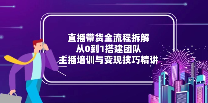 直播带货全流程拆解：从0到1搭建团队，主播培训与变现技巧精讲-AIPOD