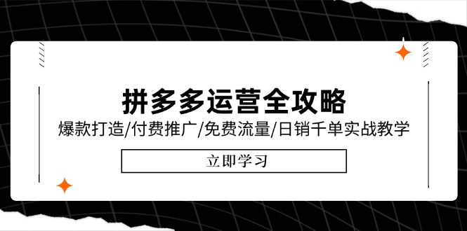 拼多多运营全攻略，爆款打造/付费推广/免费流量/日销千单实战教学/6月更新-AIPOD
