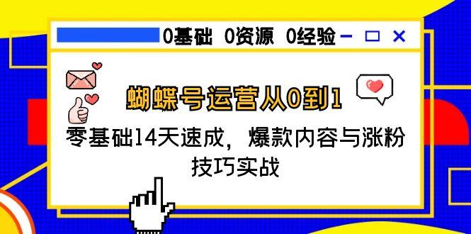 蝴蝶号运营从0到1，零基础14天速成，爆款内容与涨粉技巧实战-AIPOD