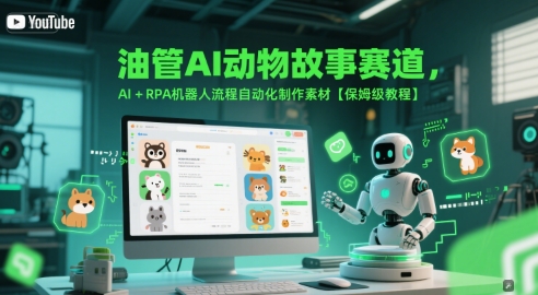 油管AI动物故事赛道，AI+RPA机器人流程自动化制作素材【保姆级教程】-AIPOD