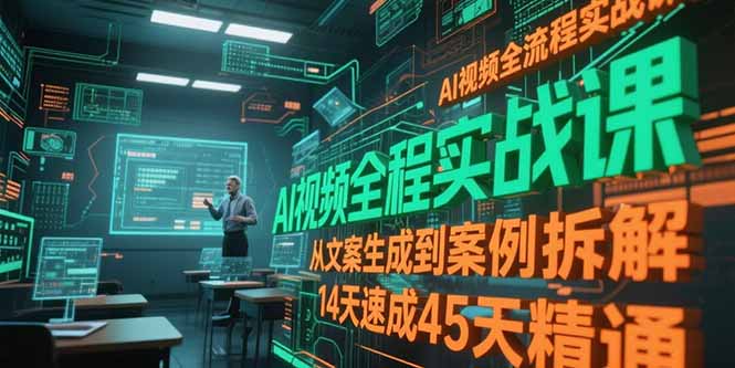 AI视频全流程实战课，从文案生成到案例拆解，14天速成45天精通-AIPOD