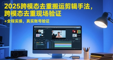 2025跨模态去重搬运剪辑手法，跨模态去重现场验证 +全程实操，真实账号验证-AIPOD