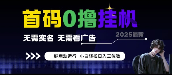 首码0撸挂G项目，无需实名无需看广告 一键启动运行，小白轻松日入三位数-AIPOD
