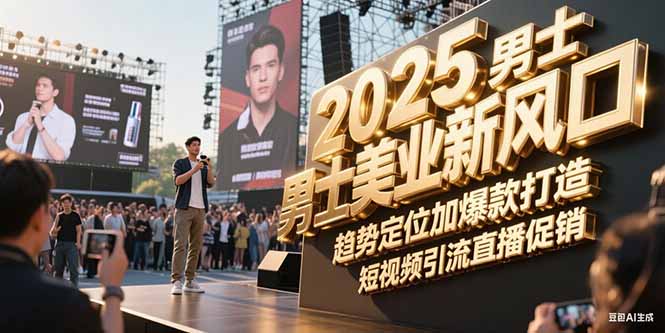 2025男士美业新风口，趋势定位加爆款打造，短视频引流直播促销-AIPOD