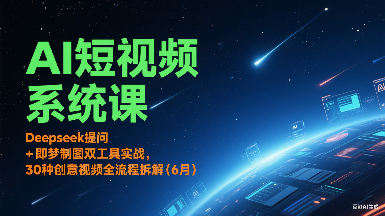 AI短视频系统课：Deepseek提问 + 即梦制图双工具实战，30种创意视频全流程拆解(6月)-AIPOD