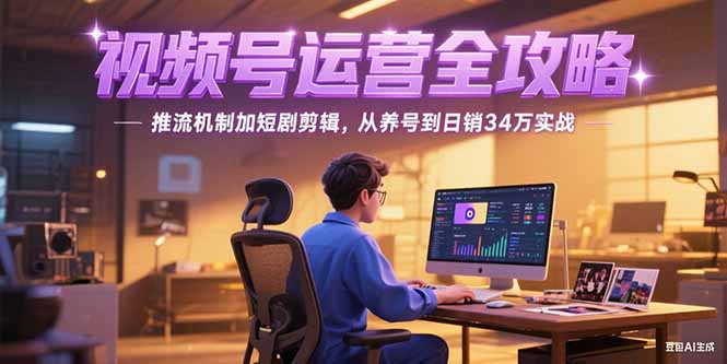2025视频号运营全攻略，推流机制加短剧剪辑，从养号到日销34万实战-AIPOD