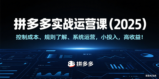 拼多多实战运营课（2025），控制成本、规则了解、系统运营，小投入，高收益！-AIPOD