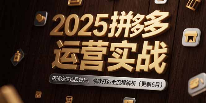 2025拼多多运营实战：店铺定位选品技巧，爆款打造全流程解析（更新6月）-AIPOD