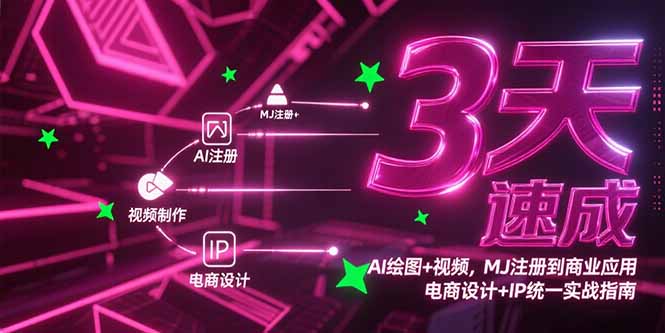 3天速成AI绘图+视频，MJ注册到商业应用，电商设计+IP统一实战指南-AIPOD
