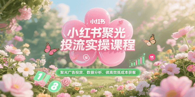 小红书聚光投流实操课程，聚光广告投放、数据分析、做高效低成本获客-AIPOD