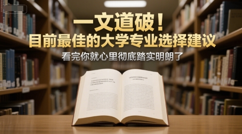 付费文章：一文道破！目前最佳的大学专业选择建议，看完你就心里彻底踏实明朗了-AIPOD