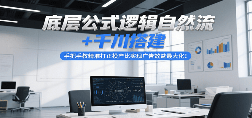 底层公式逻辑自然流+千川搭建，手把手教精准打正投产比实现广告效益最大化！-AIPOD