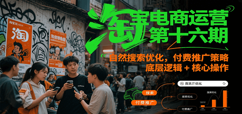 淘宝电商运营第十六期，自然搜索优化，付费推广策略，底层逻辑+核心操作-AIPOD