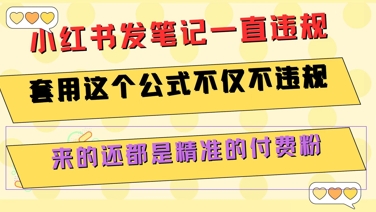 小红书发笔记一直违规，套用这个公式不仅不违规，来的还都是精准的付费粉-AIPOD