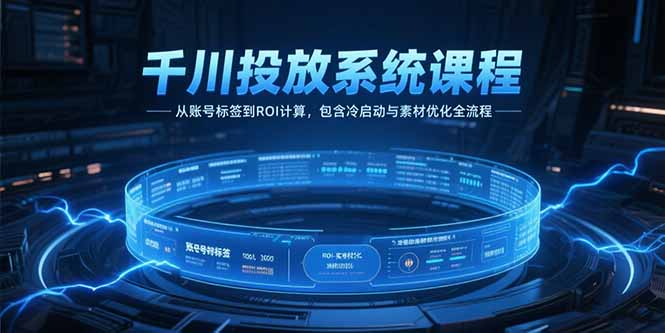 千川投放系统课程，从账号标签到ROI计算，包含冷启动与素材优化全流程-AIPOD