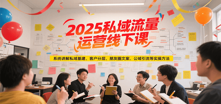 2025私域流量运营线下课，系统讲解私域基建/客户分层/朋友圈文案/公域引流等实操方法-AIPOD
