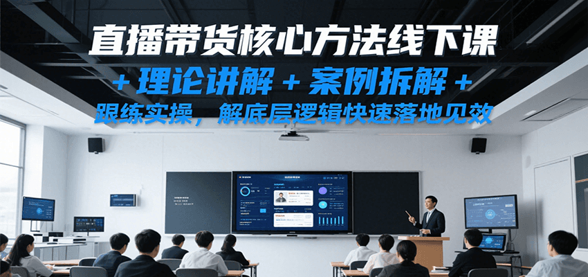 直播带货核心方法线下课，理论讲解+案例拆解+跟练实操，解底层逻辑快速落地见效-AIPOD