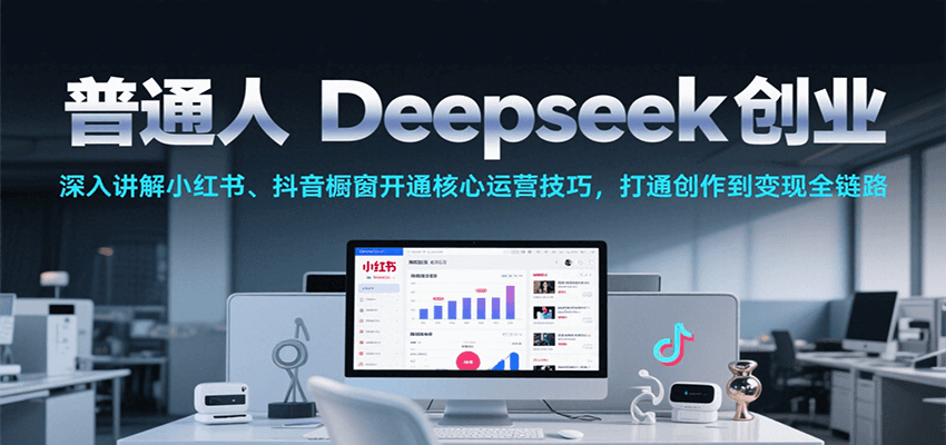 普通人Deepseek创业，小红书、抖音橱窗开通核心运营技巧，打通创作到变现全链路-AIPOD