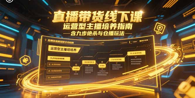 直播带货线下课，运营型主播培养指南，含九步绝杀与仓播玩法-AIPOD