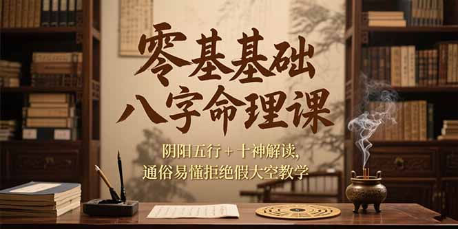 零基础八字命理课，阴阳五行+十神解读，通俗易懂拒绝假大空教学-AIPOD