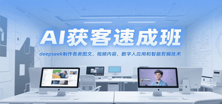 AI获客速成班，deepseek制作各类图文、视频内容，数字人应用和智能剪辑技术-AIPOD