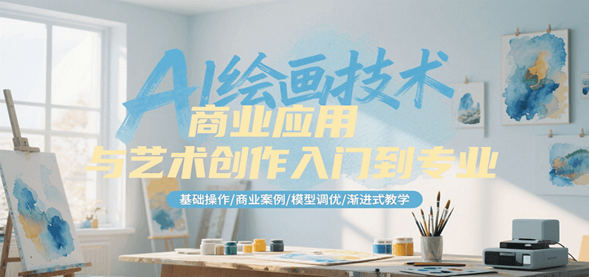 AI绘画技术商业应用与艺术创作入门到专业，基础操作/商业案例/模型调优/渐进式教学-AIPOD