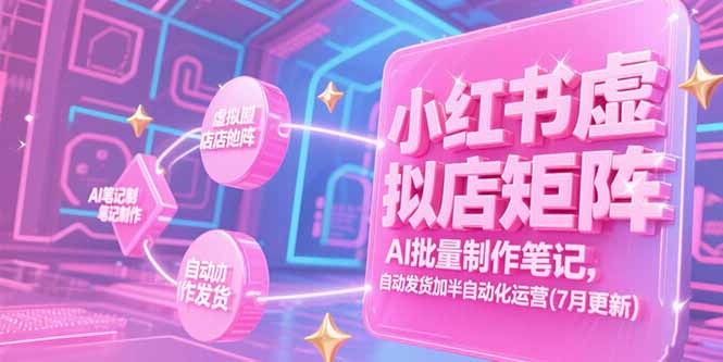 小红书虚拟店矩阵，AI批量制作笔记，自动发货加半自动化运营(7月更新)-AIPOD