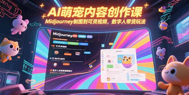 AI萌宠内容创作课，Midjourney制图到可灵视频，数字人带货玩法-AIPOD