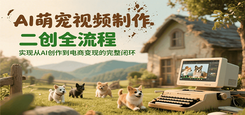 AI萌宠视频制作二创全流程，实现从AI创作到电商变现的完整闭环-AIPOD