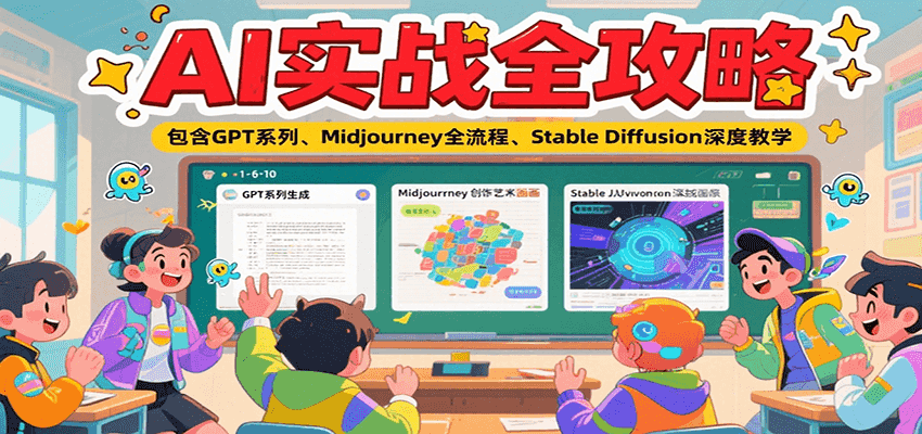 AI实战全攻略，包含GPT系列、Midjourney全流程、Stable Diffusion深度教学-AIPOD